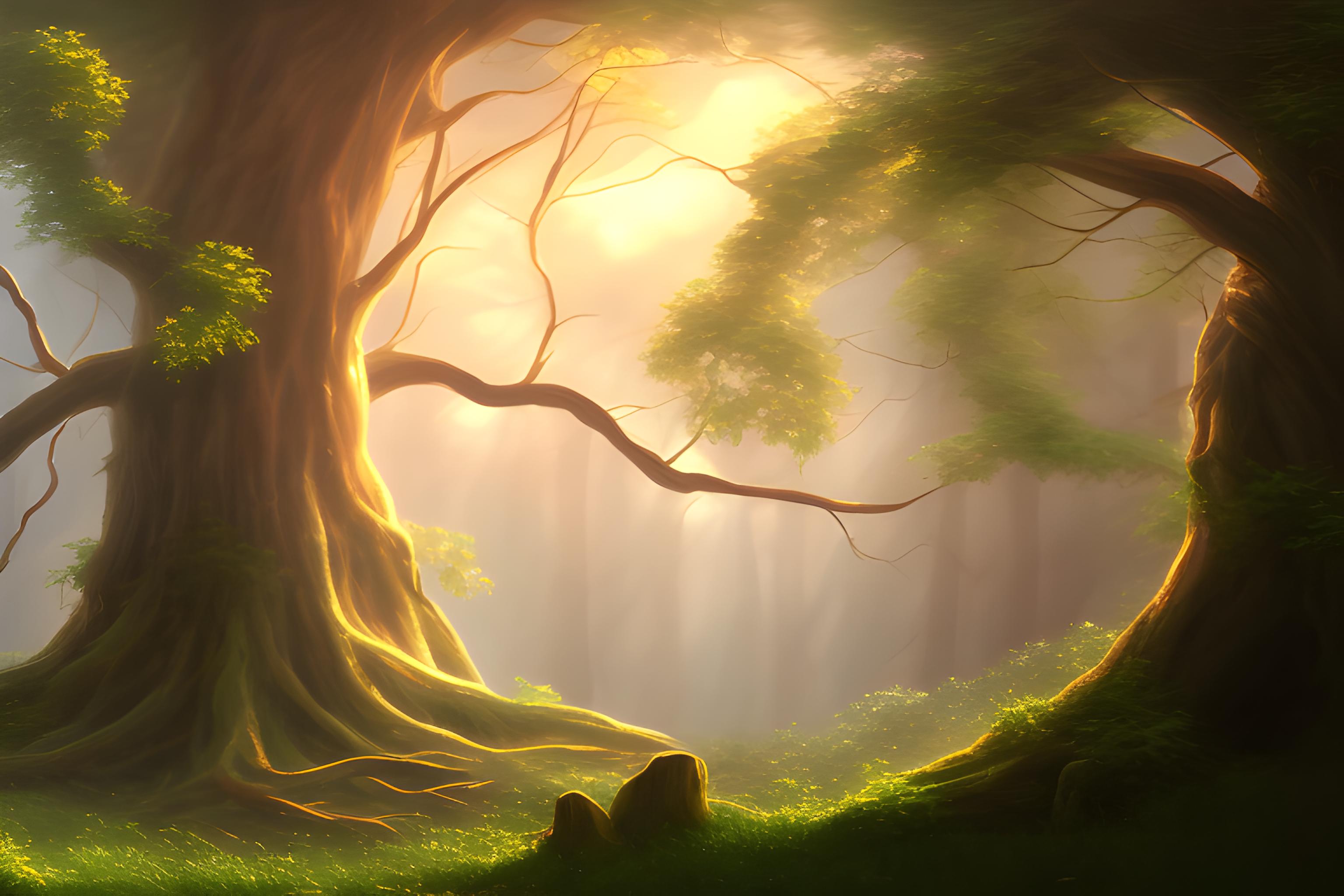 una foresta immersa nella natura con splendidi lupi